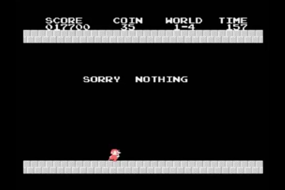 Screenshot of the bootleg Super Mario game on the MSX called Super Boy.